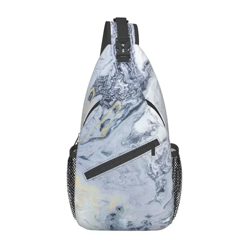 Multicolored Marble Sling Chest Crossbody Bag Men Casual Shoulder Backpack for Travel Cycling