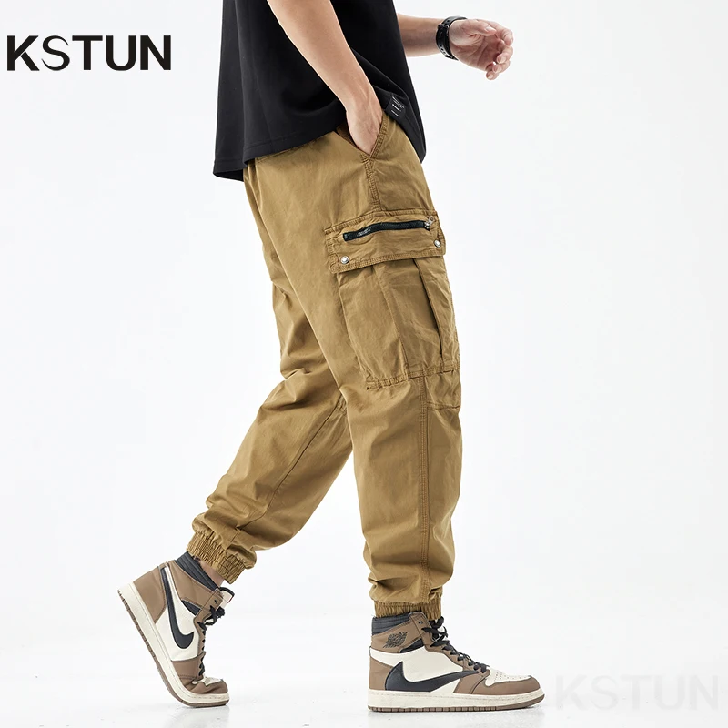 Harem Pants Men Joggers Cargo Pants 2024 Loose Tapered Casual Outdoors Pants Fake Zipper Male Sweatpants Ankle Banded Streetwear