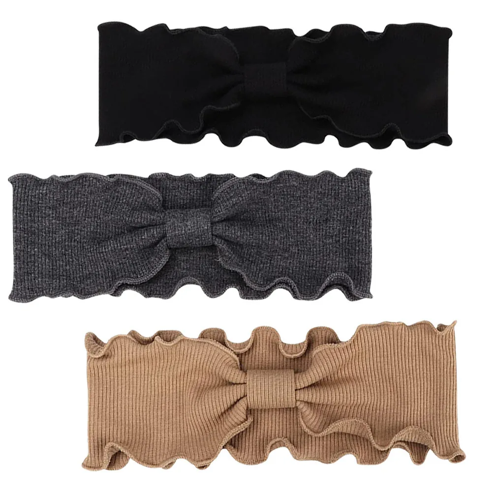 

3 шт., повязки на голову с бантом, эластичные повязки на голову с волнистыми краями для занятий йогой, бегом, фитнесом, легкие аксессуары для волос для женщин, повязки на голову с волнистыми краями