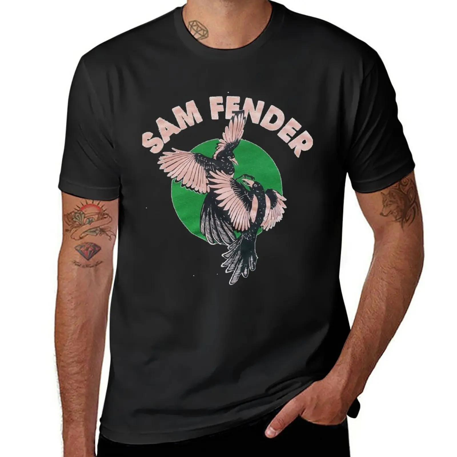 Sam-fender-Camiseta clásica negra para hombres, camisetas cortas personalizadas, camisetas de algodón, nueva