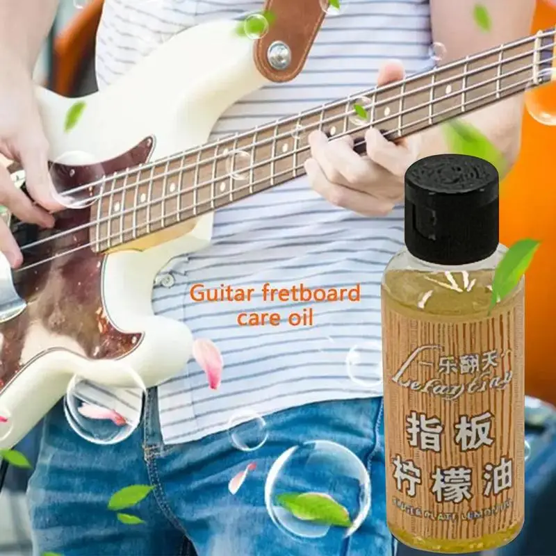 Fretboard Oil 60ML Fretboard Lemon Oil Polish Musical Instrument Cleaner Guitar Oil Fingerboard Cleaning Oil For Instrument Care