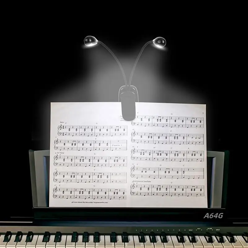 

8Pcs Music Stand Light Clip On LED Book Lights Dual Arm Reading Lights For Books In Bed 360 Degree Adjustable Clip
