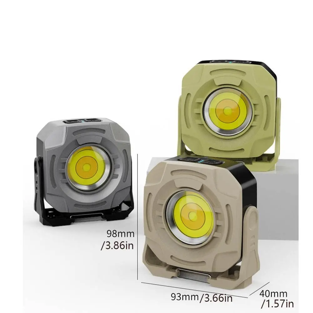 With Magnet And Hook Camping Flashlight Dual Switch Control Infinitely Dimmable Keychain Work Light Warning Light COB