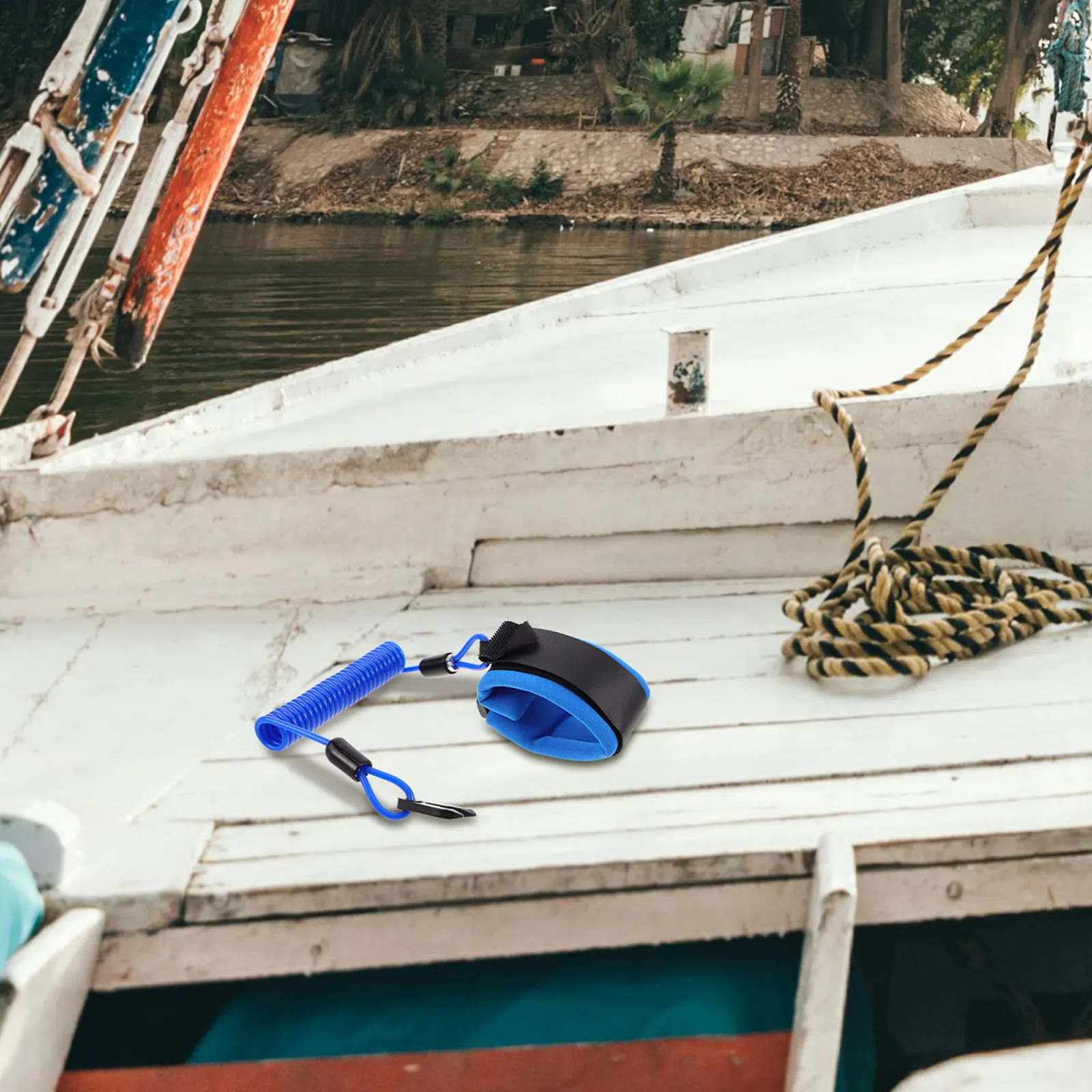 Boat Outboard Motor Engine Kill Floating Safety Key Emergency Cut Off Wrist Strap Marine Heavy Duty Elasticated Lanyard For
