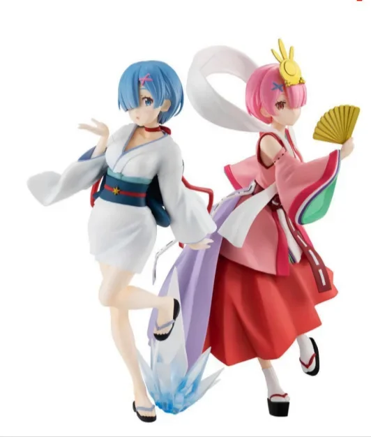 Anime figure Re:Life in a different world from zero Snow girl Rem Ram Bright night Hime model ornaments box hand do