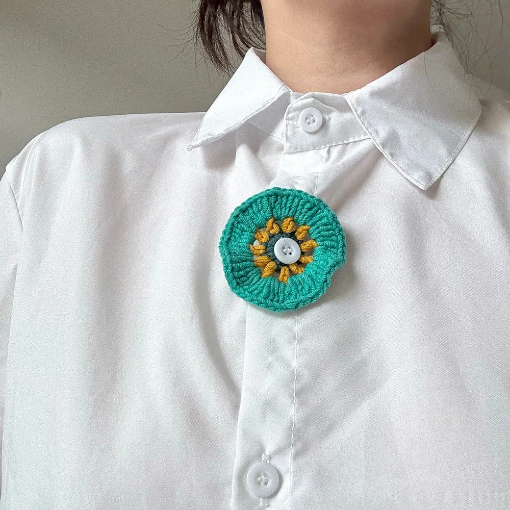 

Creative Starfish Childlike Button Decoration Tassel Flower Knitted Fake Cravat Soft Beaded DIY Shirt Accessories Gift