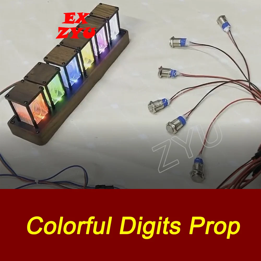 

Красочные цифры Prop Press Металлические кнопки для регулировки трубок для исправления цифр Пароль для разблокировки Escape Room EX ZYU