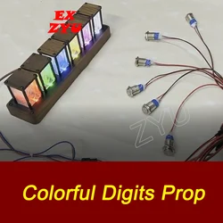 Colorful Digits Prop Press Metal Buttons to Adjust Tubes to Correct Digits Password to Unlock Escape Room EX ZYU