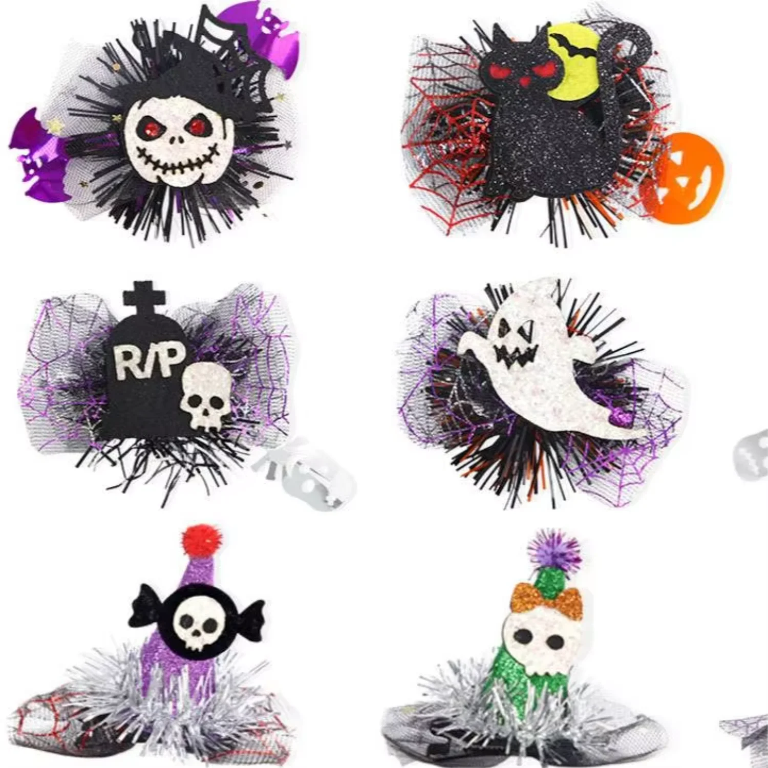 

New Style Halloween Hair Clips Funny Pumpkin Kids Accessories Wholesale Toddlers Girl Halloween Hat Ghost Hair Clip
