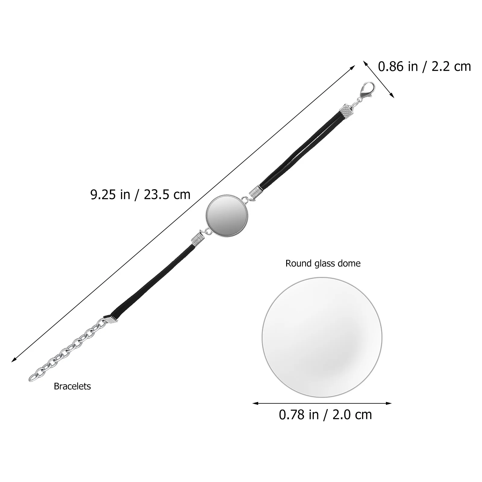 

10Pcs Artificial Bracelet Glass Dome Bezel Settings DIY Jewelry Making Materials Custom Bracelets Accessories