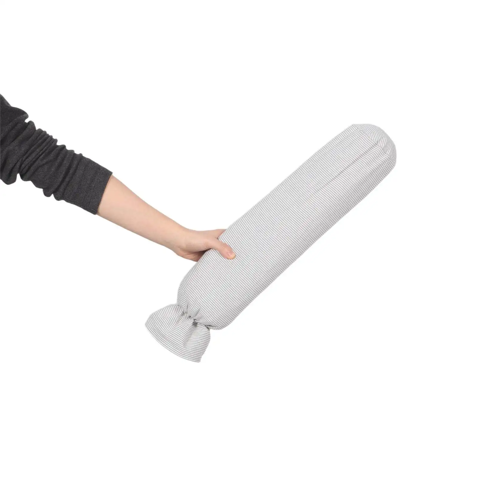 Light Grey Cylinder Pillowcase Pure Cotton Breathable Neck Support Cover Bolster Pillow Cover Round Shape Sleep Cushion Zipper