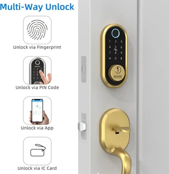 Smart Lock Bluetooth Keyless Entry Keypad Smart Deadbolt-Fingerprint,Easy to Install for Homes and Hotel Works with Alexa 2