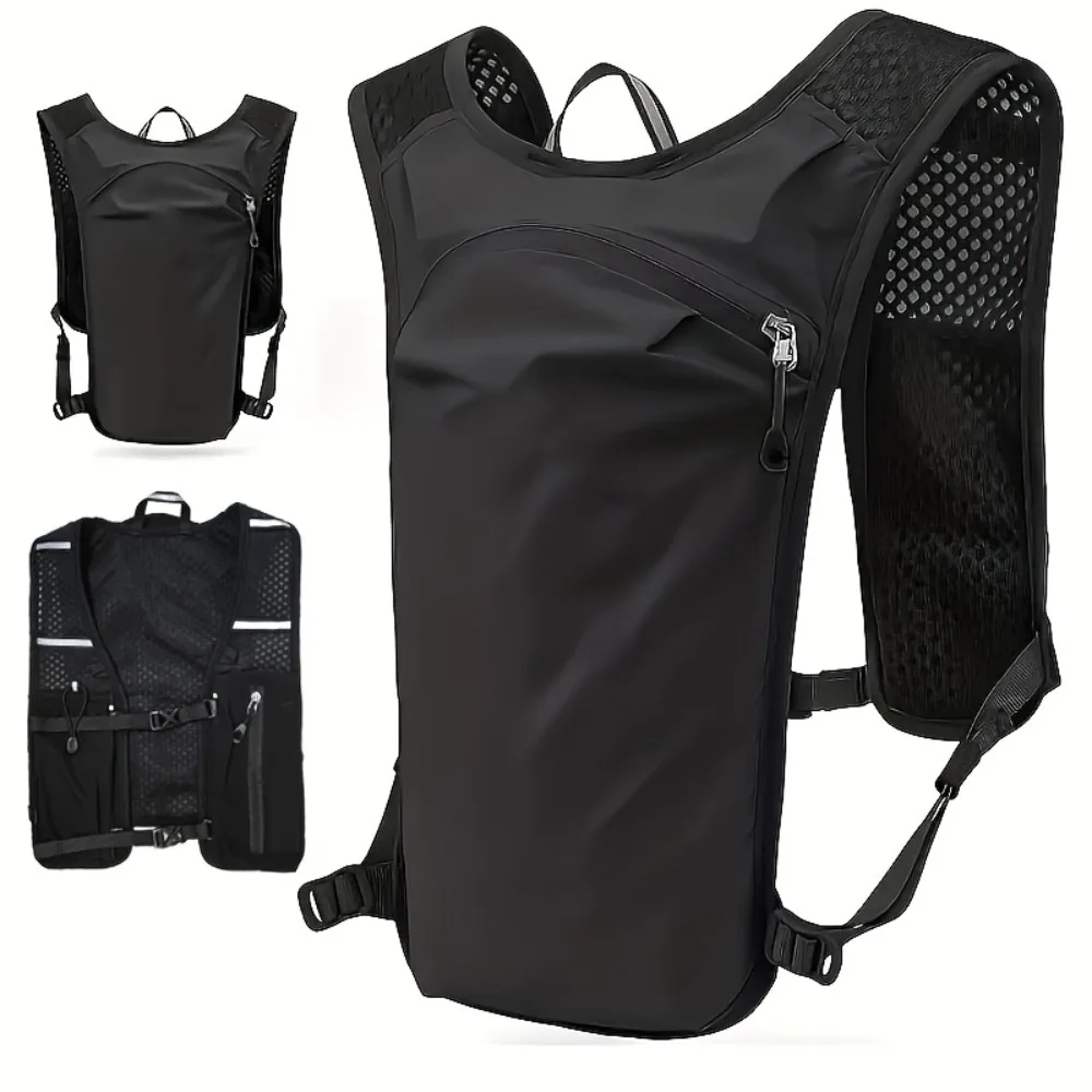 

1 Solid-Color Running Vest | Multi-Functional High-Capacity Running Vest | Multi-Pocket Running Vest