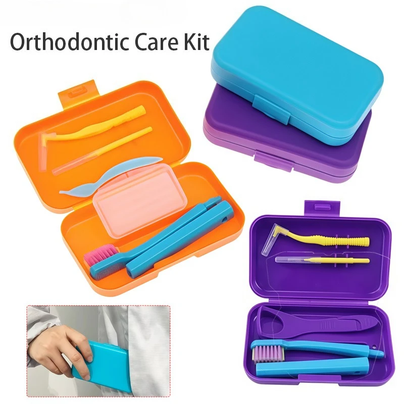 Orthodontic Toothbrush Set for Braces Cleaning Tools for Children and Adults Under Orthodontic Treatment Portable Storage Case