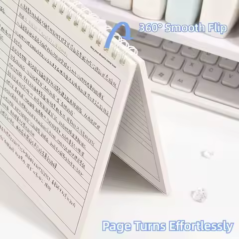 Practical Thicken Paper Coil Notebook Grid/Horizontal Lines Partition Design Writing Memopad Flip-up Notepad School Office