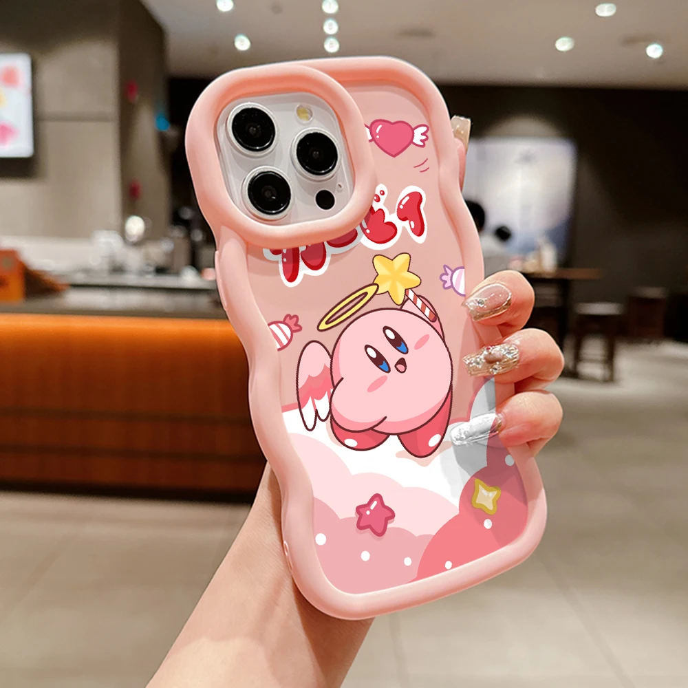 Cute Star K-Kirbys Phone Case for Samsung Galaxy A55 A54 A53 A52 A51 A50 A34 A33 A32 A23 A16 A14 A12 4G 5G Wave Candy Soft Cover