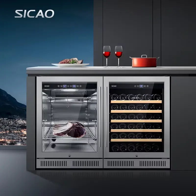 Under Counter Dry Age Fridge Wine Beer Cooler Side by Side Refrigerator Bar Cabinet Commercial Home Kitchen Storage Unit