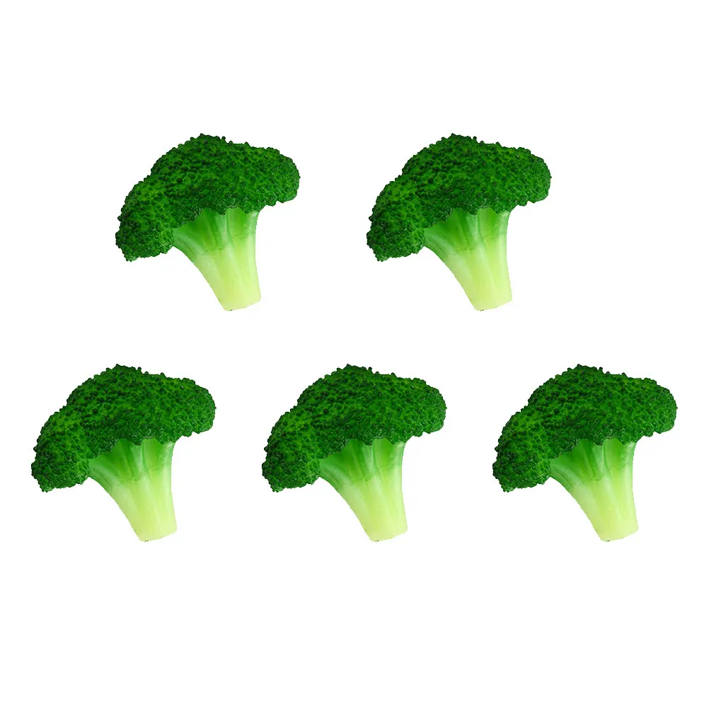 

5pcs Artificial Broccoli Realistic Vegetable Model Photo Props Decoration Lifelike Design Long Display Save Cost Brighten