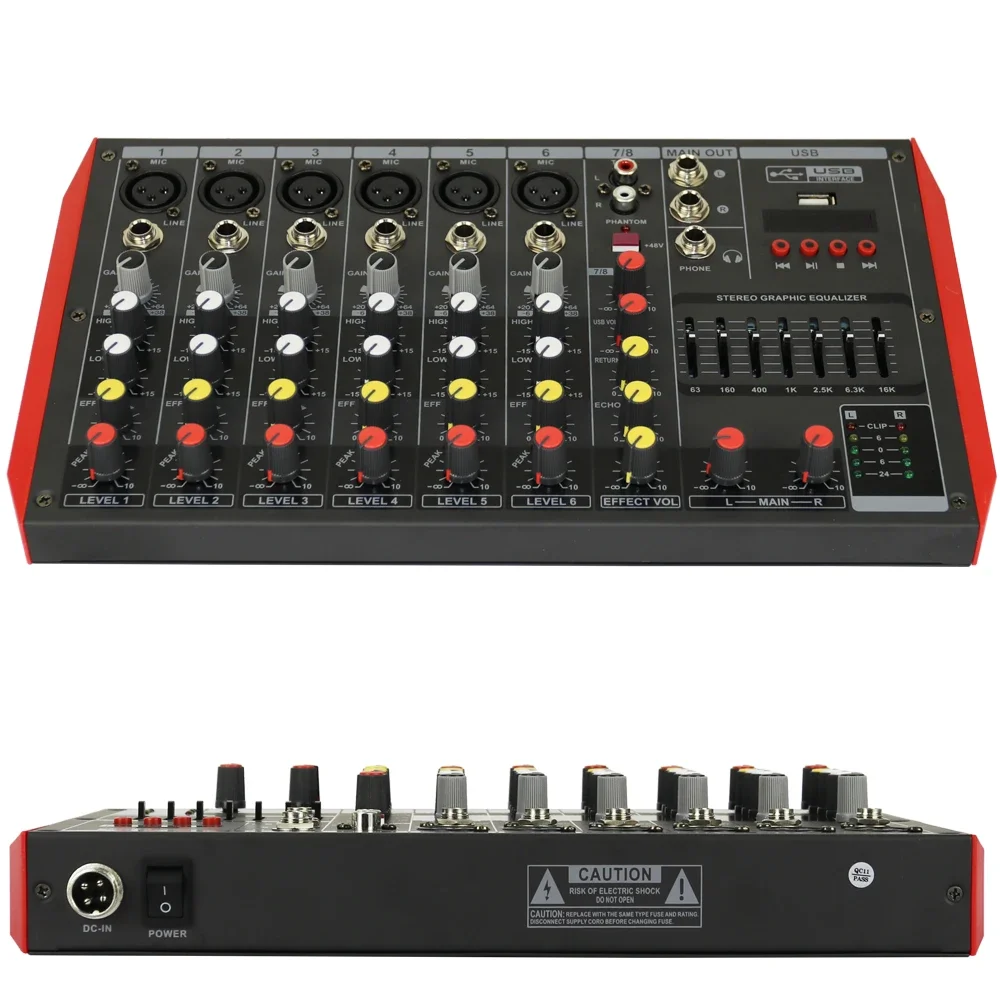 

CM8 CM12 8/12-канальный аудиомикшер Bluetooth EQ 48 В Live Studio Sound Mixing DJ USB-консоль