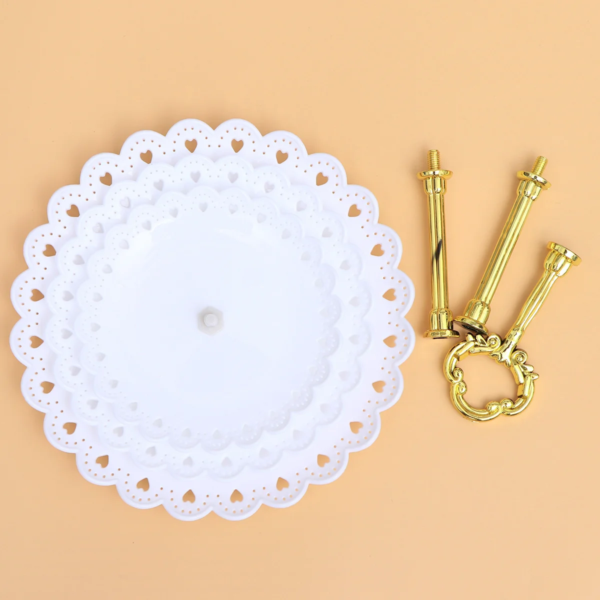 

Three-Layer Cake Stand Detachable Fruit Dessert Display Rack For Party Wedding Christmas Home Kitchen Barware White