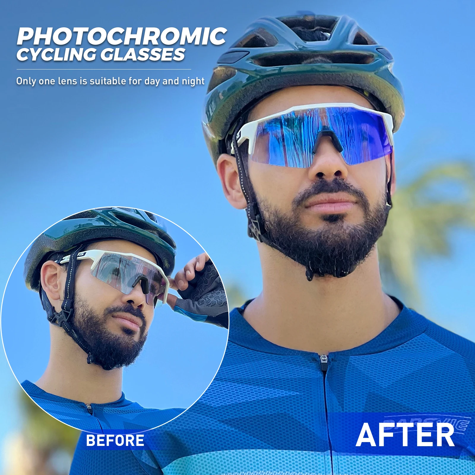 KAPVOE gafas de sol fotocromáticas para ciclismo para hombre, gafas de ciclismo MTB para mujer, gafas de bicicleta de carretera UV400, gafas de sol