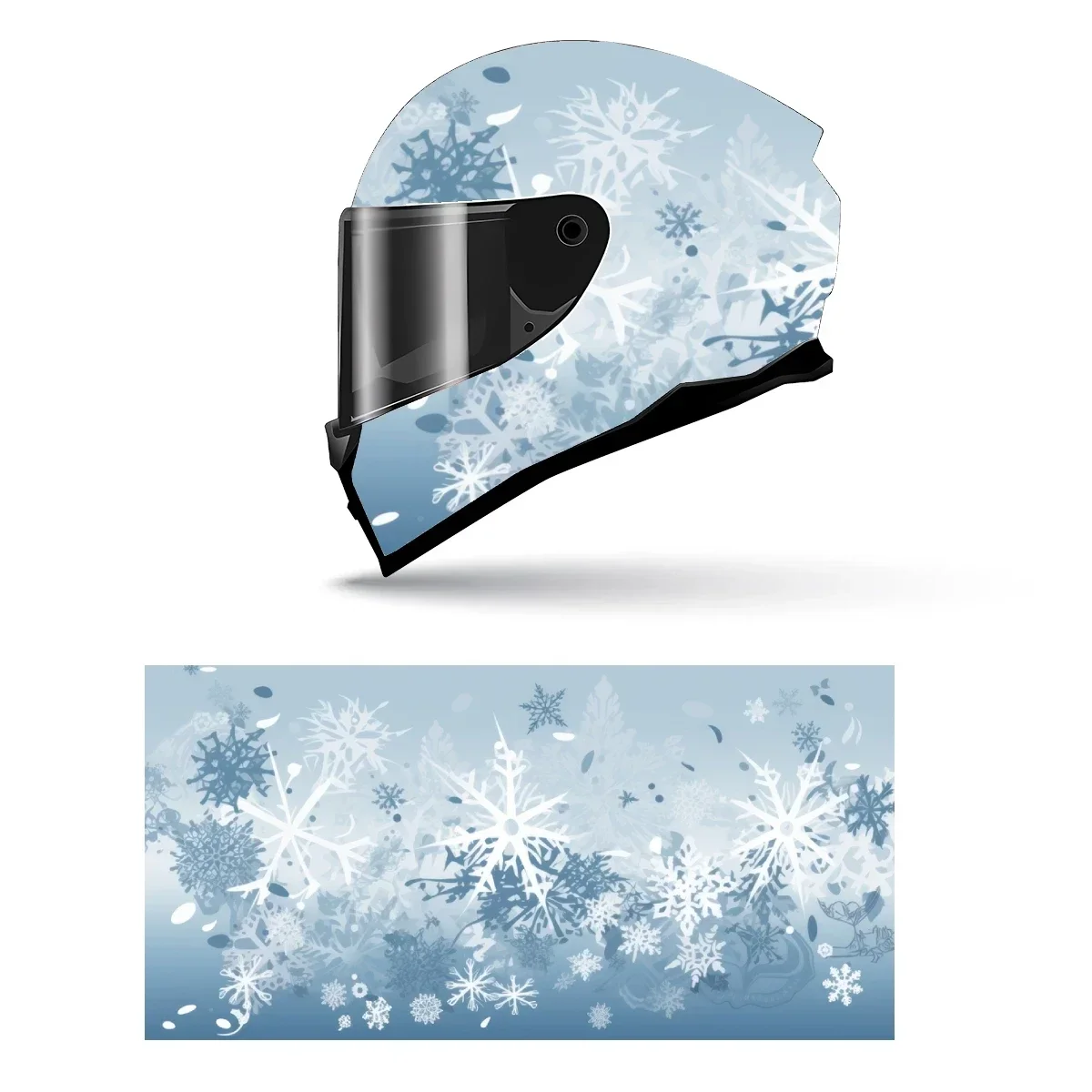 

Snow Flake Falling From Sky Full Helmet Wrap Sticker Motorcycle Helmet Racing Graphic Decal Vinyl Wrap Helmet Decorative Sticker