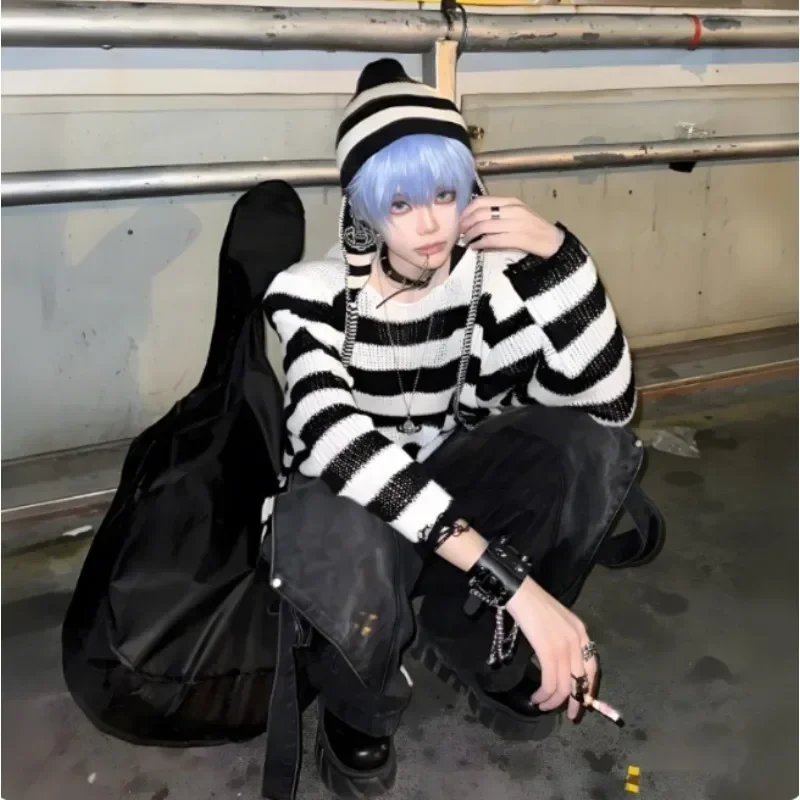 

2025 New Anime NANA Role Play Uniforms Stage Show Suits Okazaki Shinichi Cosplay Costume Unisex Stripe Sweater Party Dress