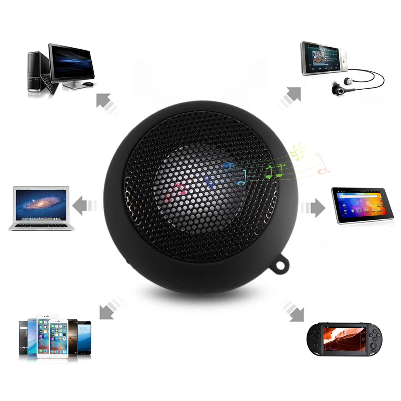 صوت كمبيوتر صغير محمول للسفر 3.5 ملم مكبر صوت عالي مدمج في بطارية للهاتف المحمول MP3 PC مكبر صوت خارجي مكبر صوت للكمبيوتر
