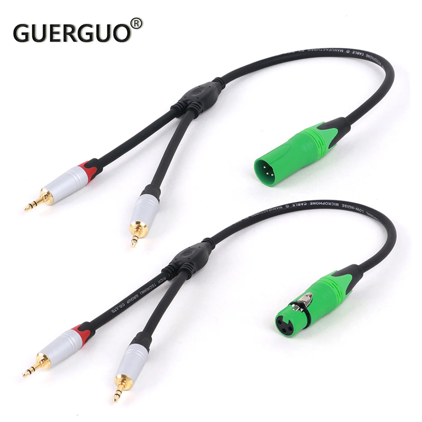 

High Quality 3Pin XLR Female/Male to Dual 3.5mm Stereo Male Jack Y-Splitter Microphone Cable For Mixer Speakers Amplifiers