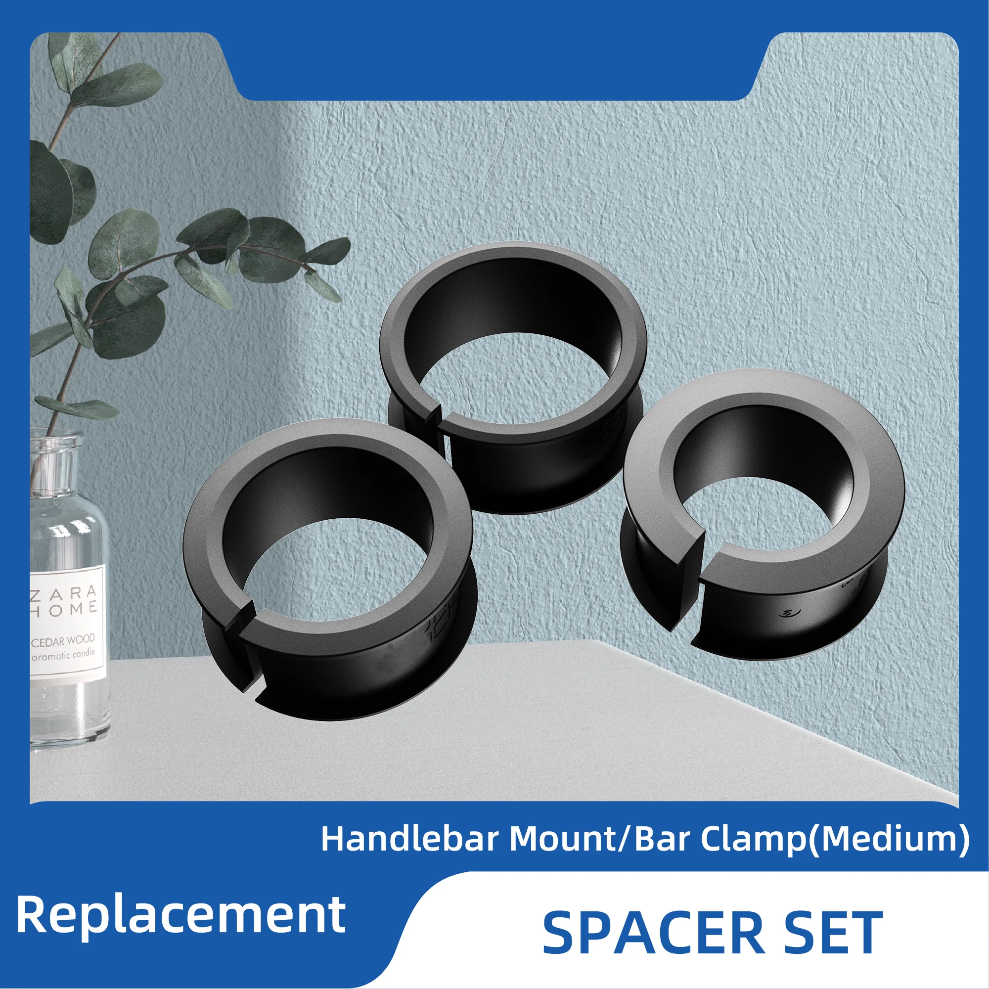 Pengganti dudukan sepeda motor, klem batang/penjepit batang (Medium) Spacer Set 22/25/28mm