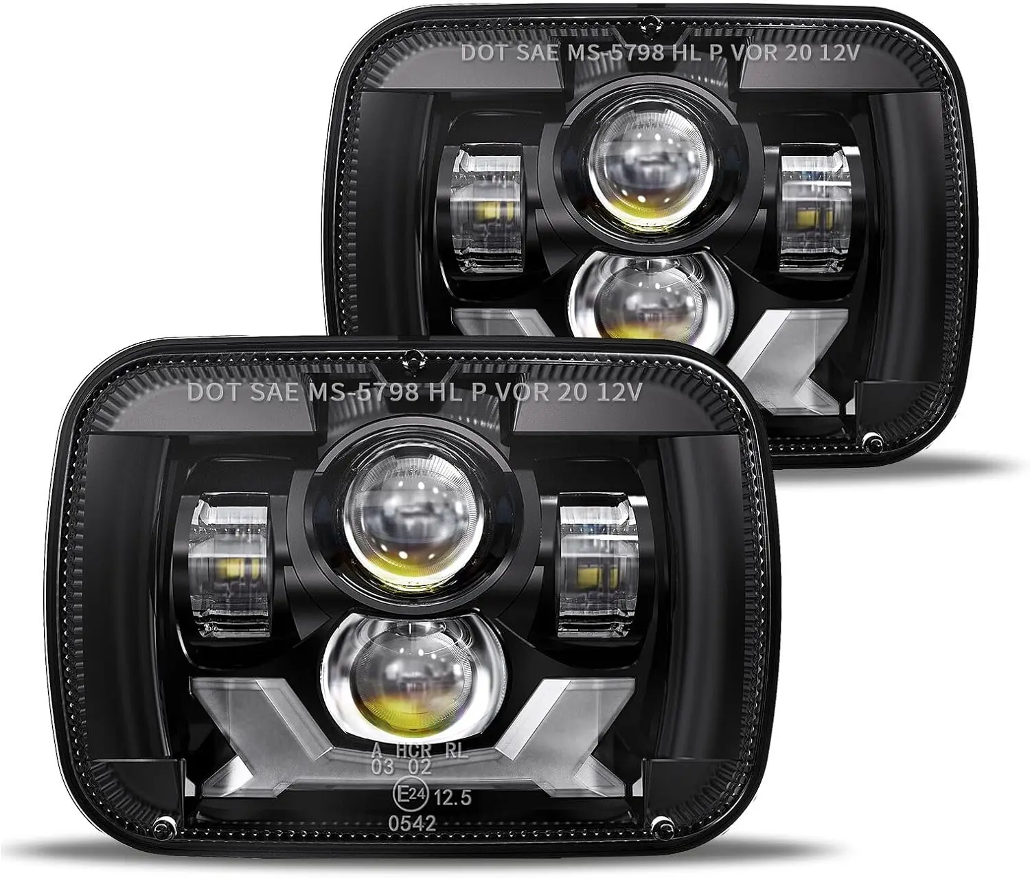 

180W LED Headlights 5x7 Inch Square Fit Jeep Cherokee Wrangler Ford GMC Toyota Nissan Dodge