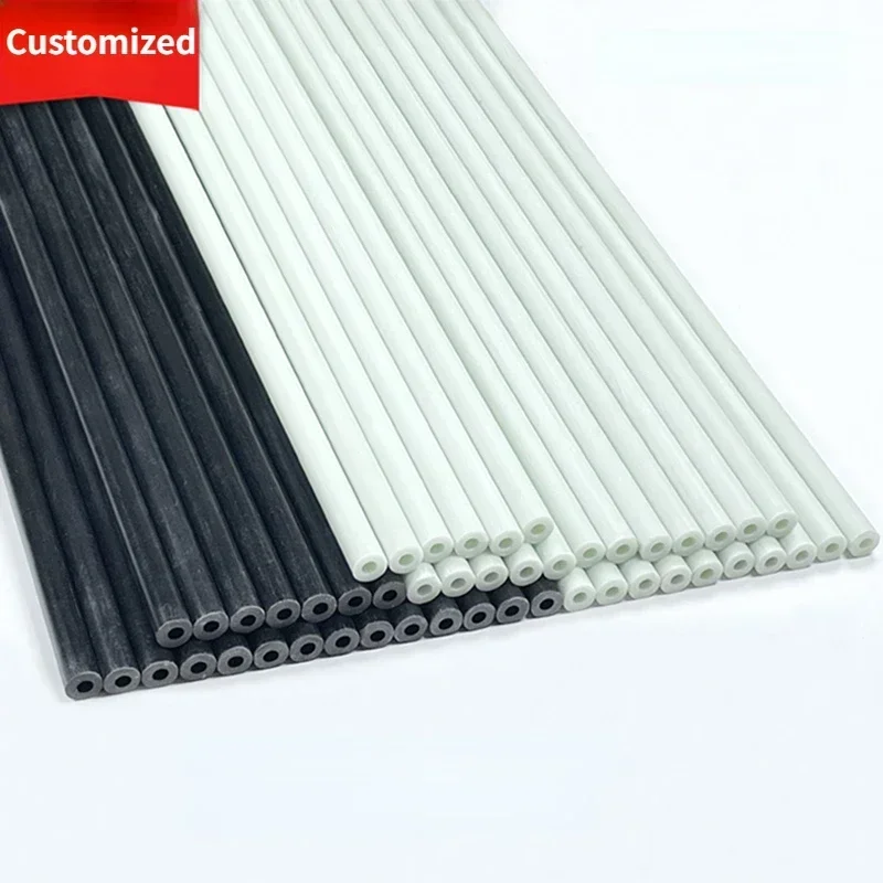 Glass Fiber Tube Hard Plastic Tube Hollow FiberGlass Rod Customized