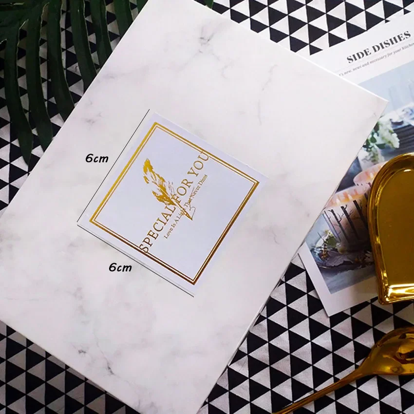 60pcs/pack Hot Stamping Design Square White SPECIAL FOR YOU DIY Deco Gift Sealing Sticker