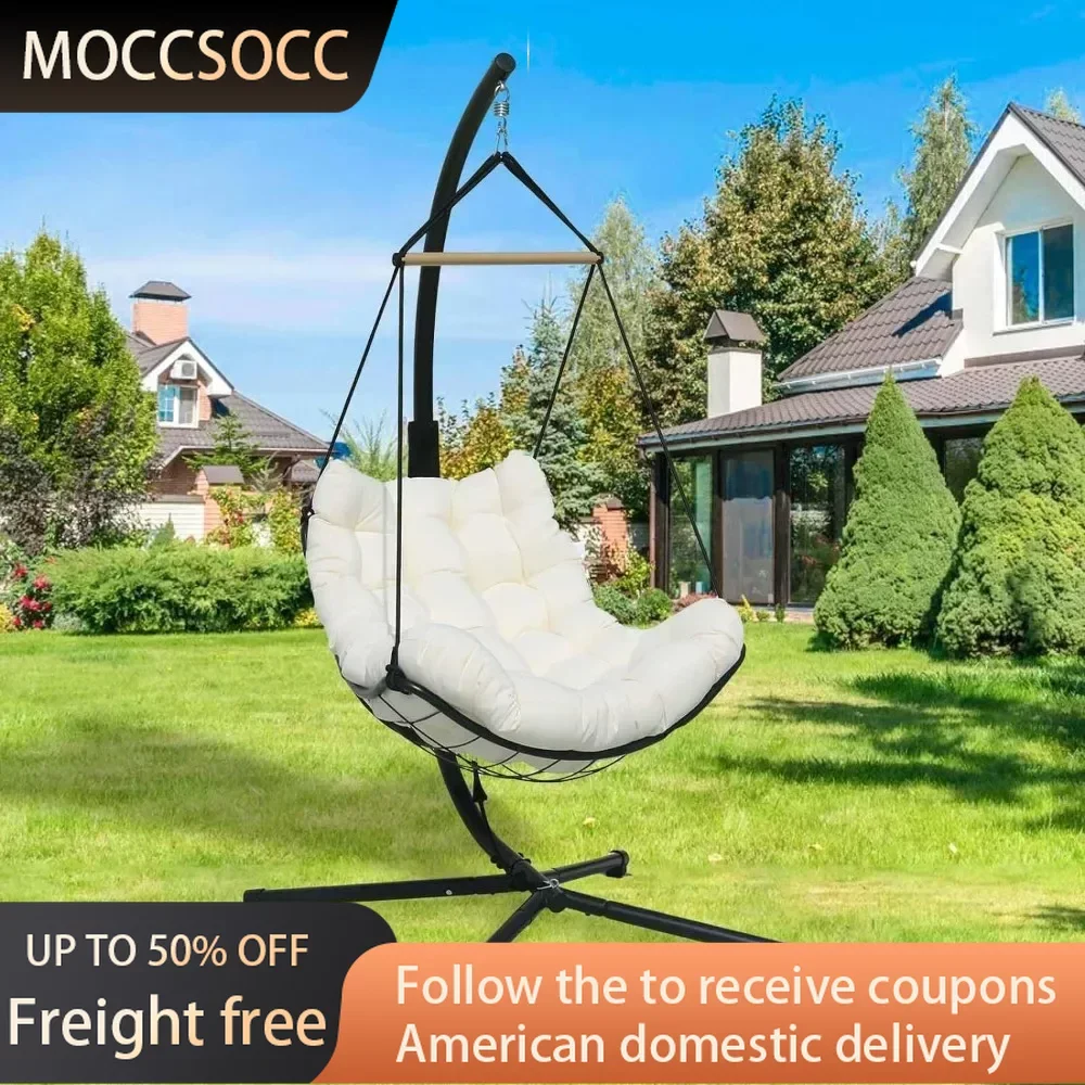 

Bedroom Patio Furniture Outdoor Set Garden and Balcony (White Hanging Hammock Chair Swing Simple Style) Freight Free Egg Chairs