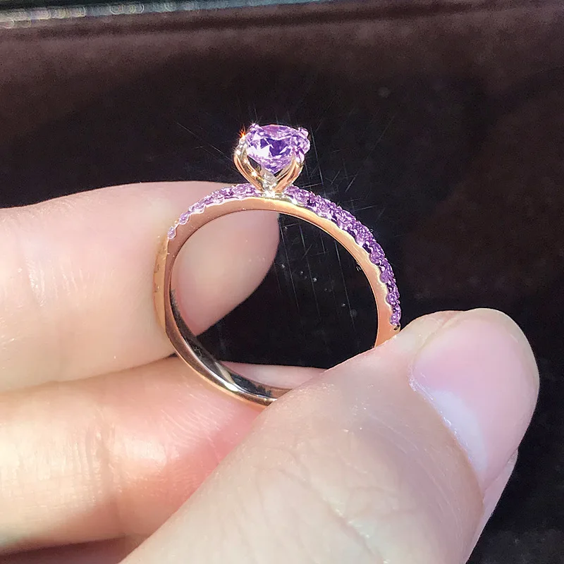 Silver Plated Engagement Ring For Women | Wedding Ring For Women | Oval Womens Fake Engagement Ring, Pink Cubic Zirconia image 4