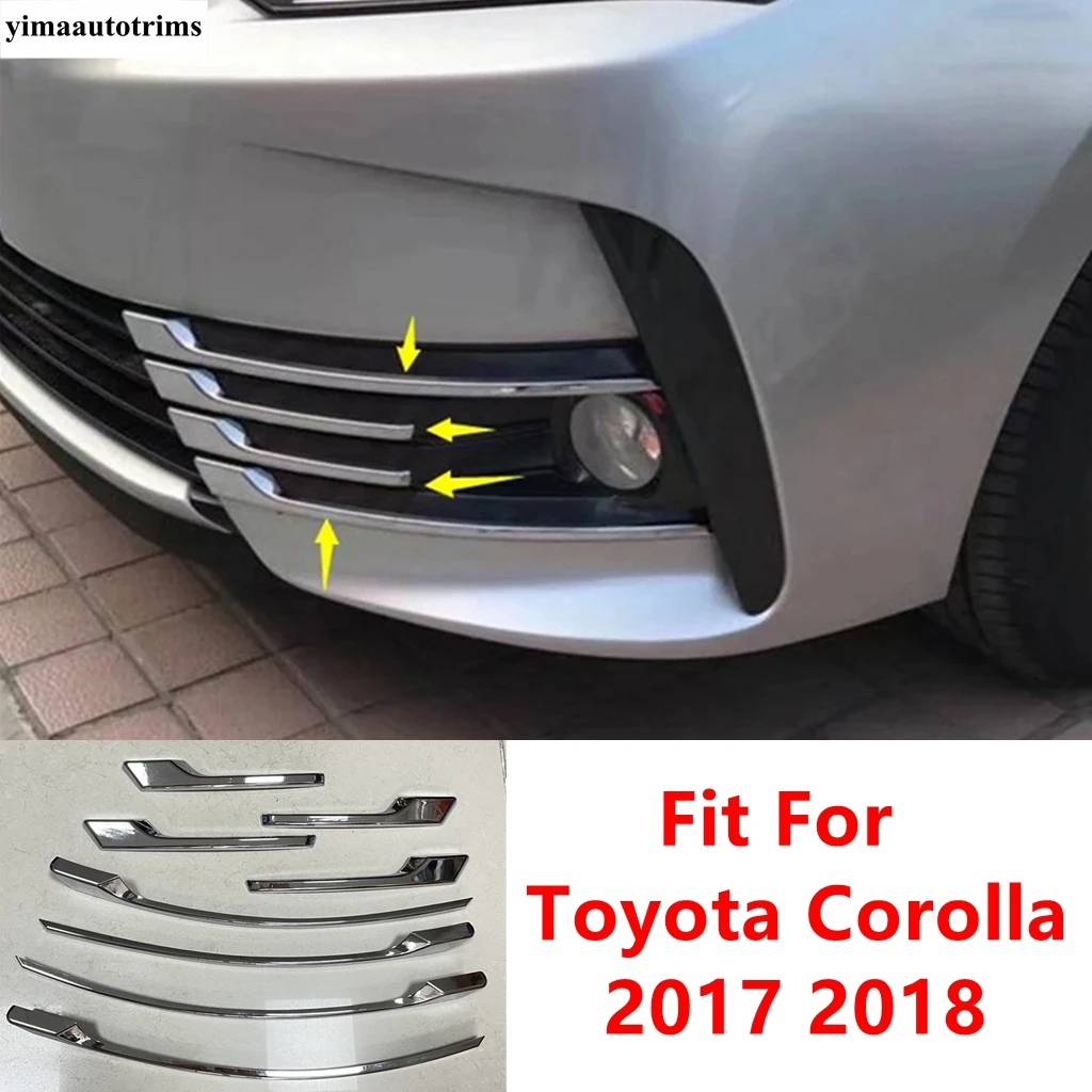 

For Toyota Corolla 2017 2018 Car Front Fog Lights Lamps Eyelid Eyebrow Grille Strip Decoration Cover Trim ABS Chrome Accessories