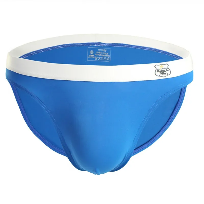 Men's Contrast Waistband Briefs, U-convex Comfortable Low Rise Triangle Underwear