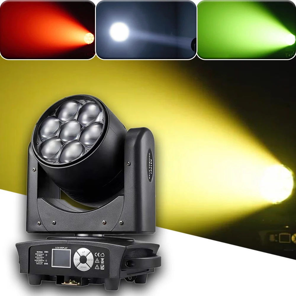 

7x40W LED Spotlight RGBW 4in1 Wash+Beam +Zoom Professional DJ Bar Lighting Big Bee Eye Moving Head disco strobe stage lights