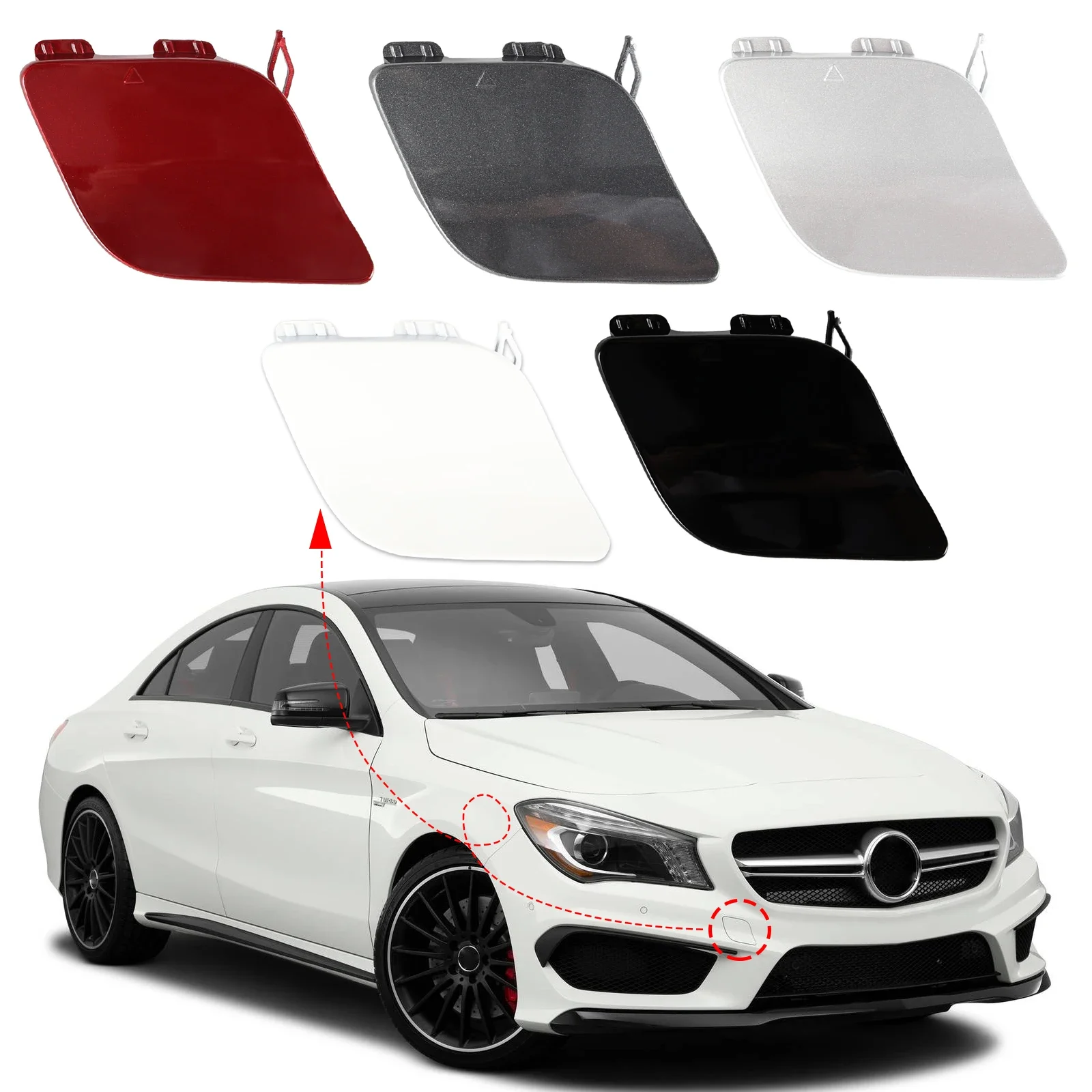 Pop Front Bumper Tow Hook Cover Cap Towing Eye For Mercedes CLA W117 AMG Line Coupe C117 Accessories 2012 2013 2014 2015 A117885