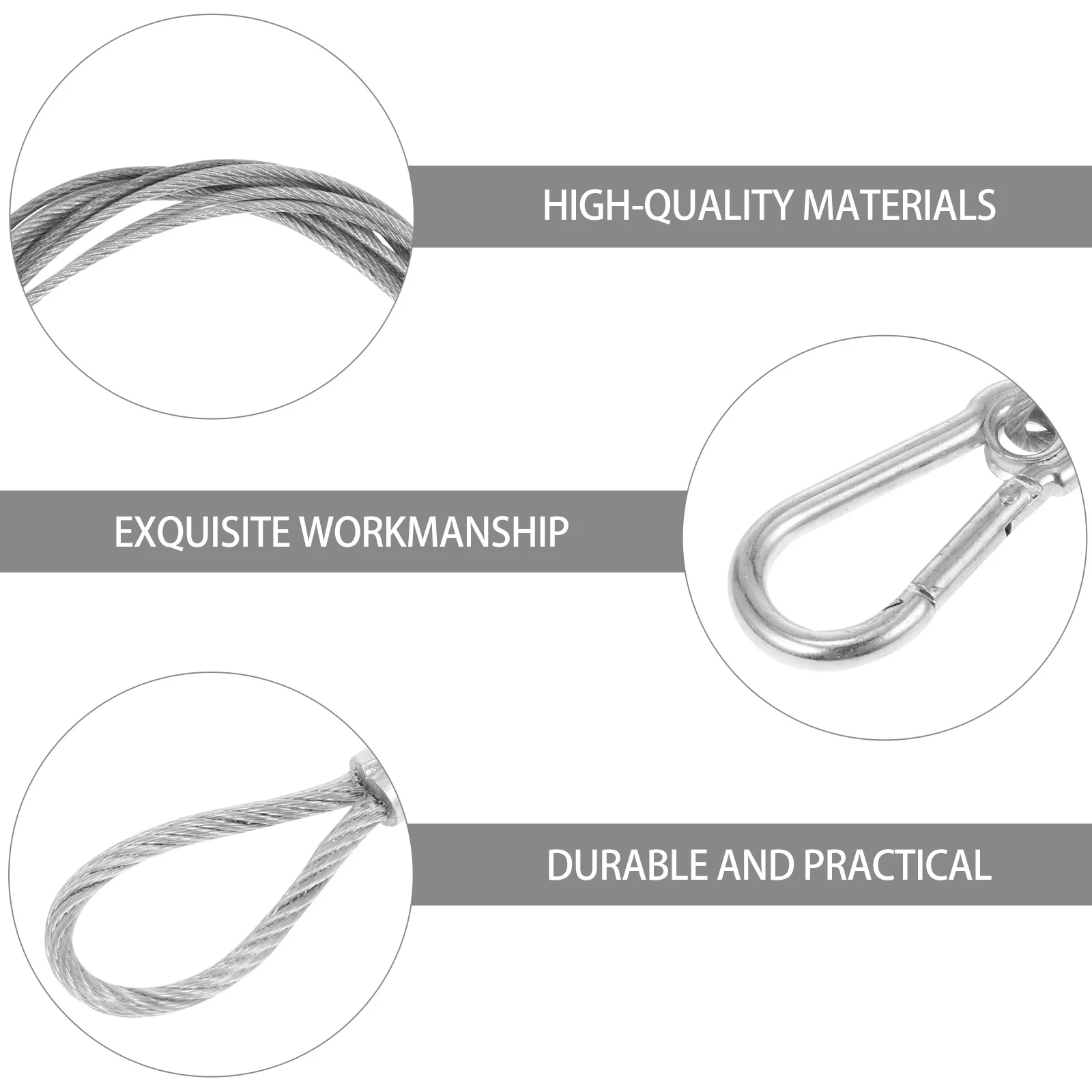 

5Pcs Load Duty Safety Rope for Stage Light Stainless Steel Wire Rope Lanyard Durable Protective Light Accessories