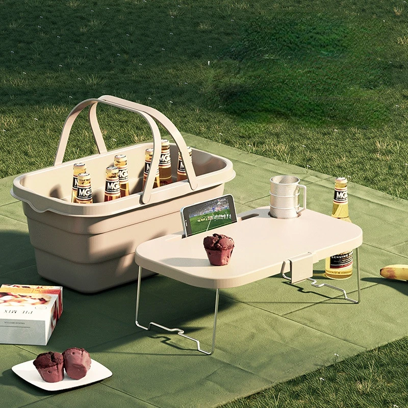 

Modern Simplicity Large Capacity Carrying Basket Foldable Storage Box Spring Outing Picnic Small Table Fruit Storage Baskets