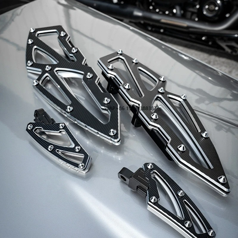 

Motorcycle Pedal Rider/Passenger Footboard Aluminum New Retrofit/Upgrade Fit Touring FL Softail Gold Red Silver Back Foot