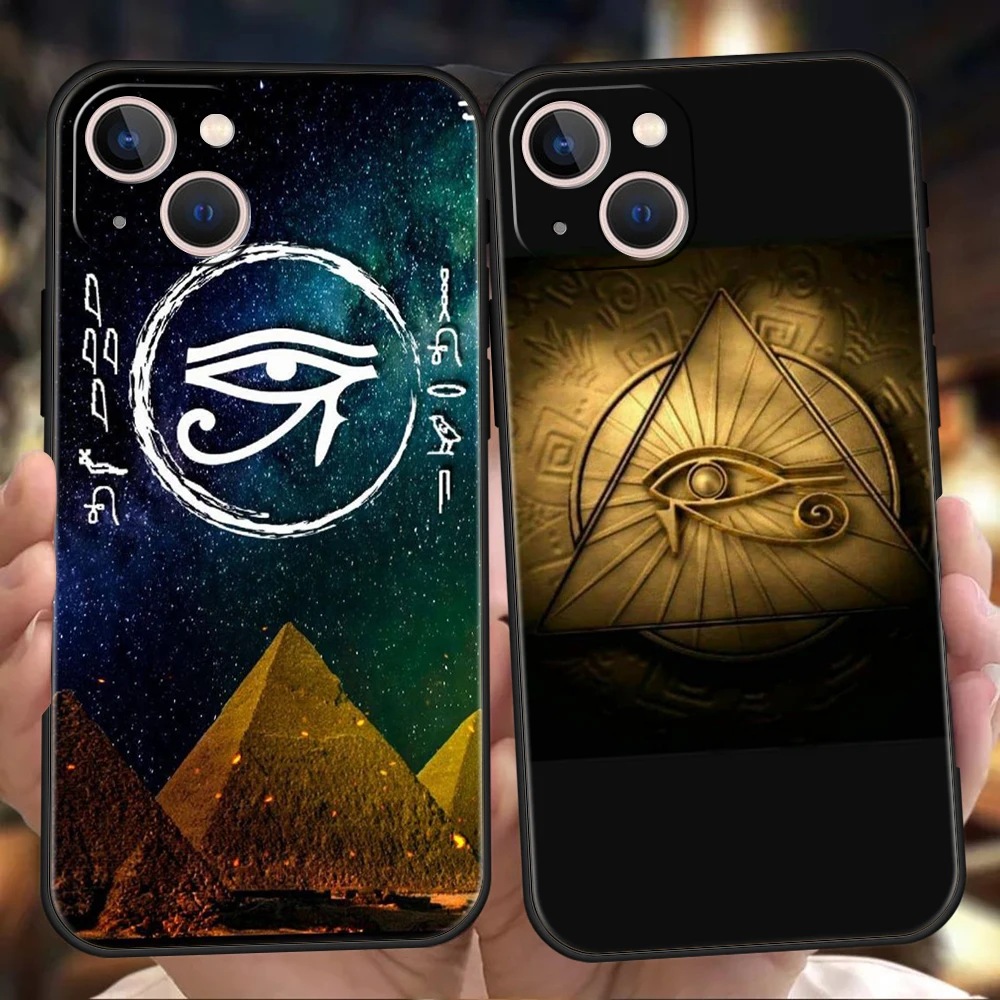 Sacred Eye Of Horus Egypt Fresco Phone Case Cover for iPhone 16 15 14 13 12 Pro Max XR XS 11 7 8 Plus Silicone Shell Bags Capas