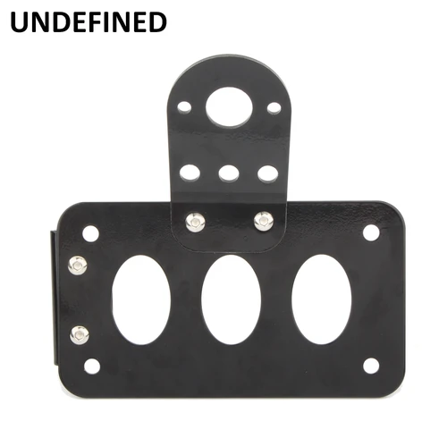 Imagen 2 del producto Para Harley eje montaje lateral Scooter ciclomotor placa porta licencia placa de número de motocicleta soporte de luz trasera negro