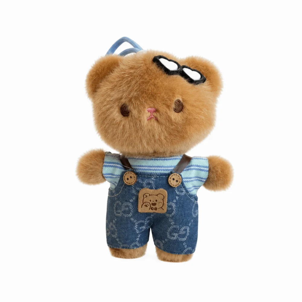 

Cute Multicolor Cartoon Bear Keychain Harry Bear Plush Doll Key Ring Pendants PP Cotton Bag Ornament Gifts