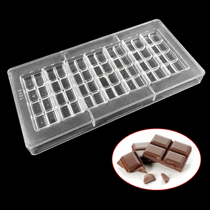 Home Chocolate Bar Mold Transparent Resuable 56 Grids Designed Candy Jelly Food Backen Gebäck Maker Mold Zubehör für Home Kitchen
