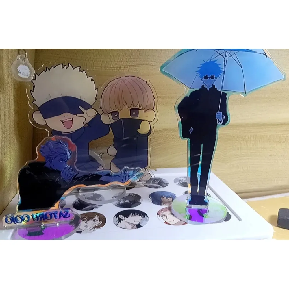 جديد جوجو ساتورو أكريليك حامل الشكل Jujutsu Kaisen أنيمي الطرفية لطيف الكرتون الأصالة عاكس الليزر سطح المكتب حلية