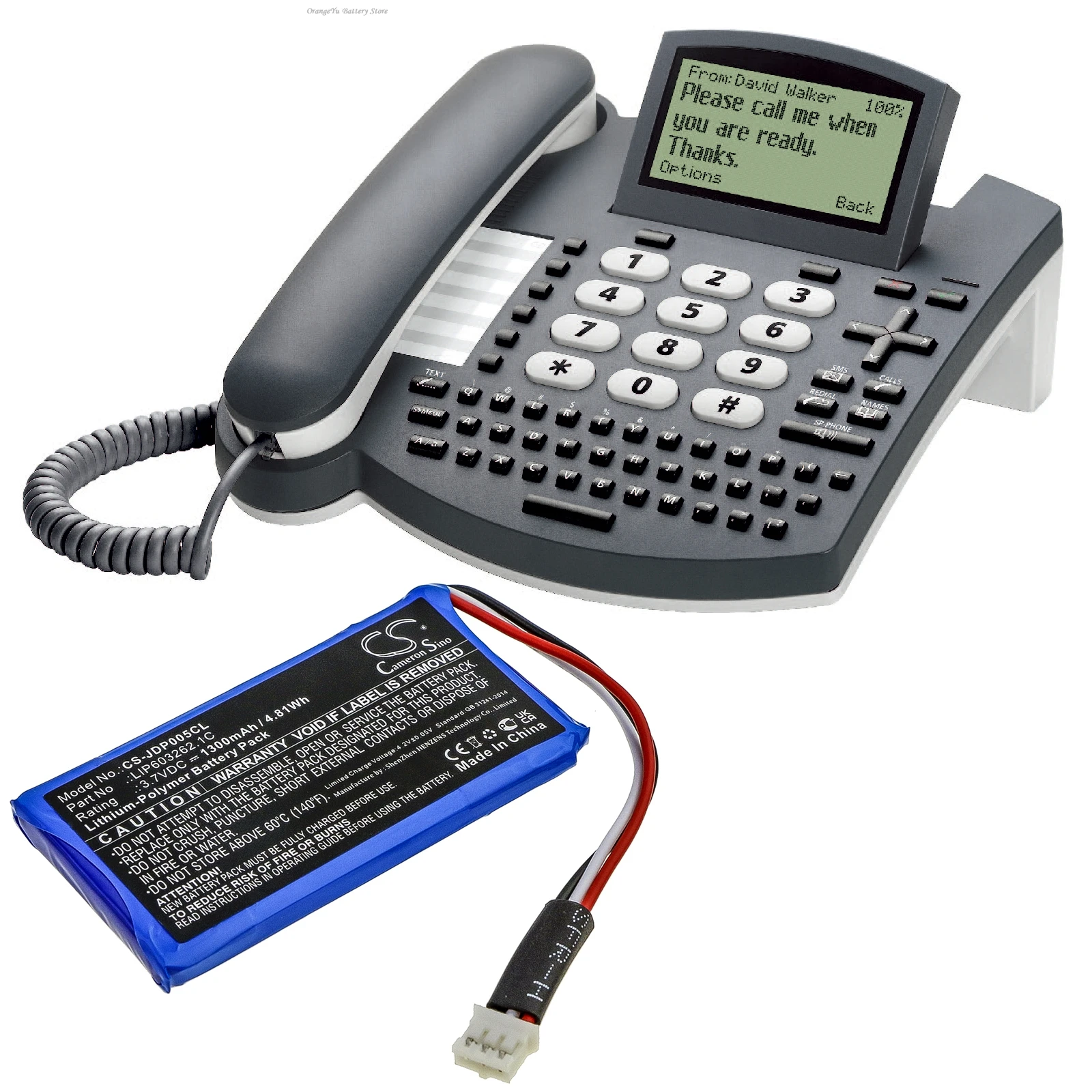 

3.7V 1300mAh CS-JDP005CL Cordless Phone battery LIP603262.1C for Jablocom GDP-04i +TOOL
