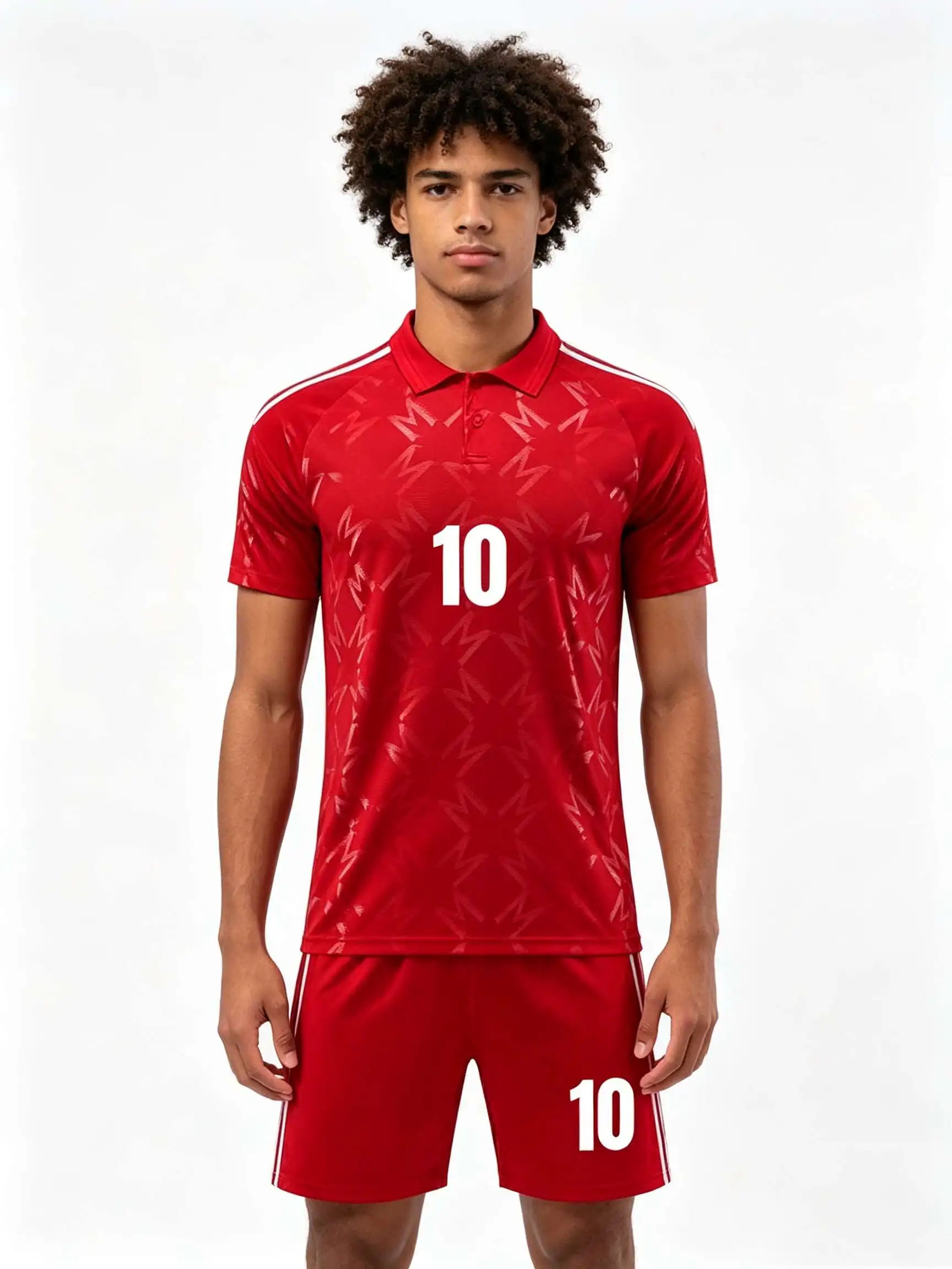 26/27 Unisex Blank Soccer 2‑Piece Set, Kids Adults Parent‑Child Kit, Custom No.1 7 8 9 10 for School Outdoor Team Sports red 10