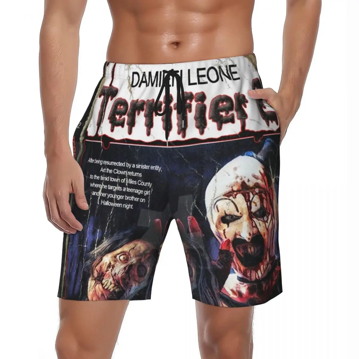 

Купальники Terrifier Horror Clown Film Board шорты Летние пляжные шорты на Хэллоуин Мужские дизайнерские быстросохнущие плавки для серфинга